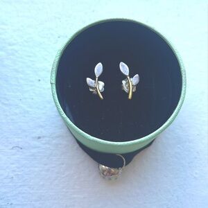 Tous Gold and Silver Leaf Earrings